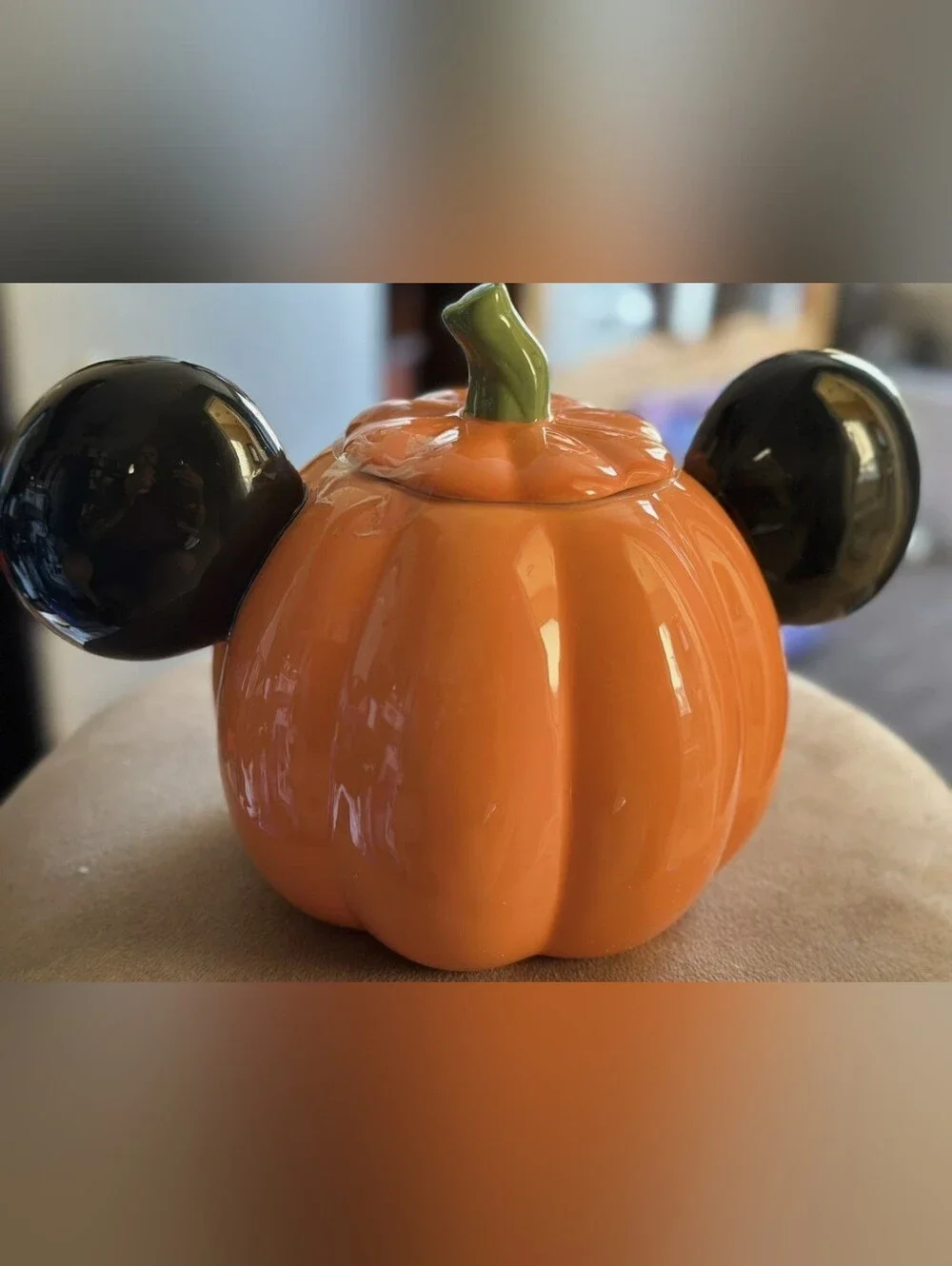 Disney Mickey Mouse Pumpkin Canister Cookie Jar jack o lantern Halloween